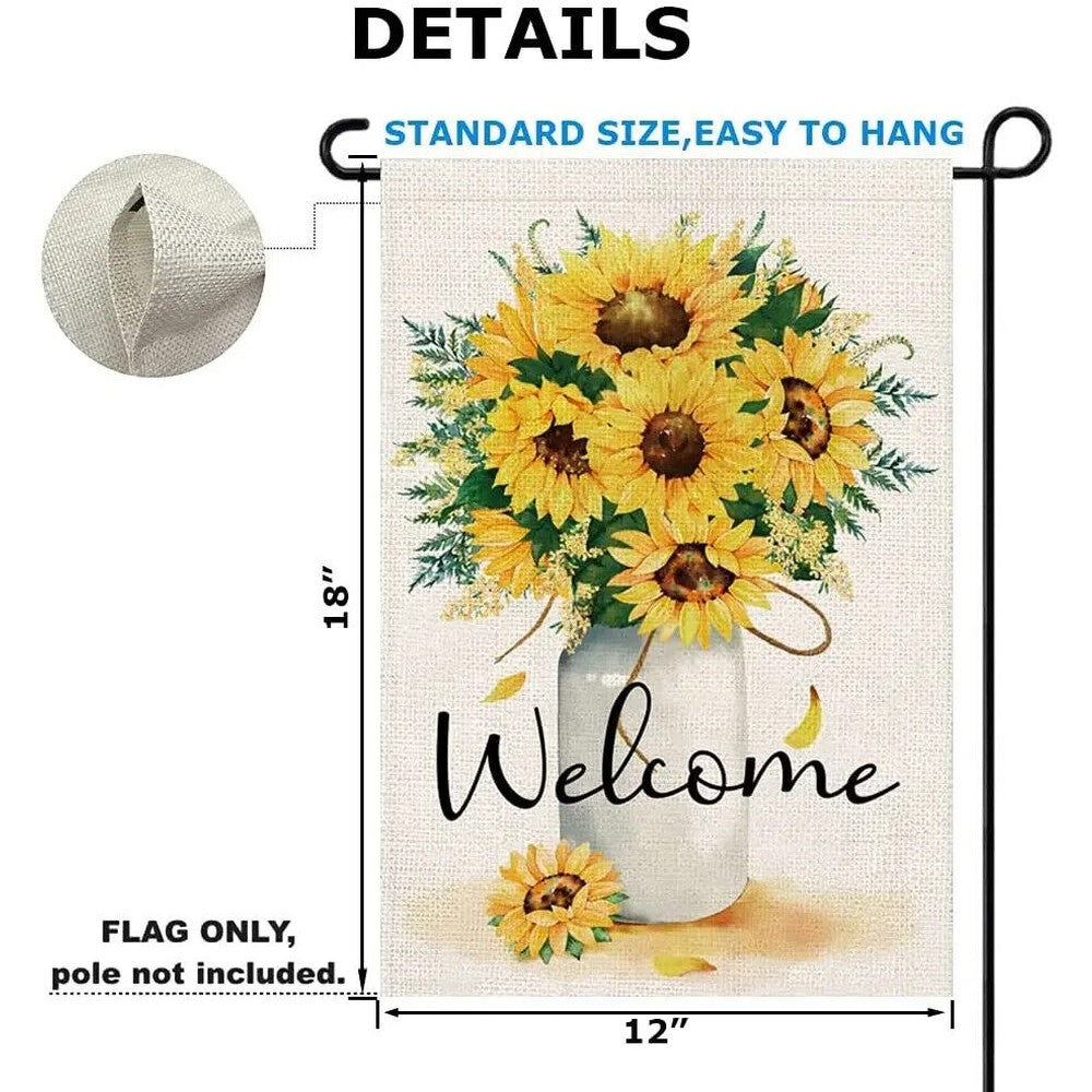 Beautiful Sunflowers Welcome Garden Flag Double Sided 12" x 18" NEW! Home & Garden:Yard, Garden & Outdoor Living:Décor:Flags Style Your Walls